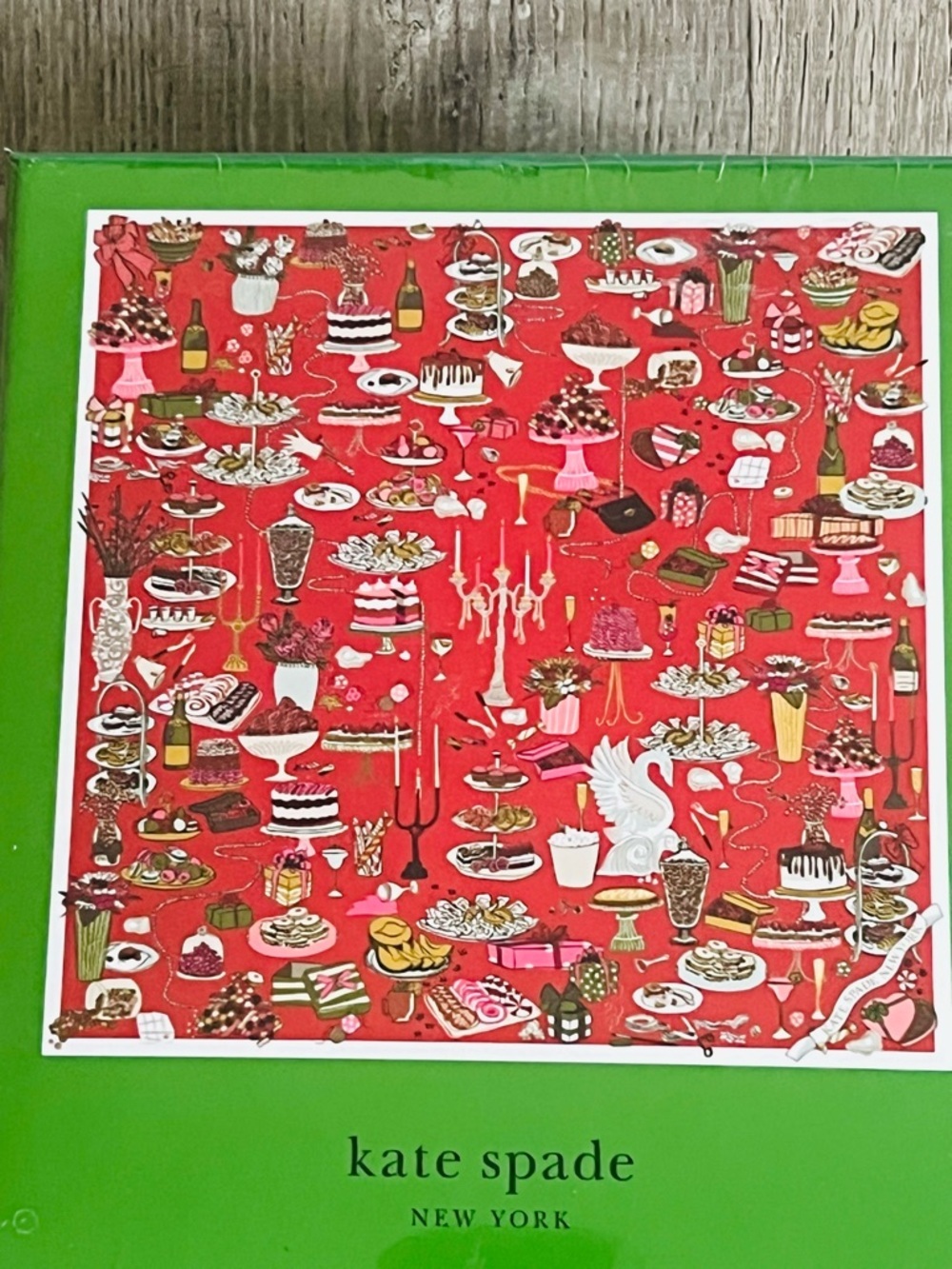 kate spade Red Illustration Puzzle with Green Box - Picture 2 of 4